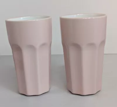 Ikea Pokal Pink Tumblers Ceramic Coffee Smoothie Milkshake Drink 16 Oz Set Of 2 • $24.95