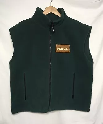 Killington VT Vermont Vintage Men's Large Green Fleece Full Zip Ski Vest Jacket • $27.56