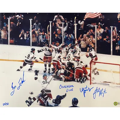 Coneheads Autographed Miracle On Ice 16x20 Photo Pavelich Schneider Harrington • $209.99