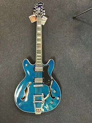 Hagstrom Tremar Viking Deluxe Cloudy Seas Electric Guitar Hard Case Included • $999