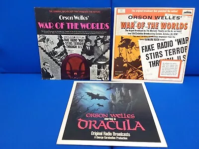 Vintage Vinyl Records Orson Wells Original Broadcast War Of The Worlds • $10