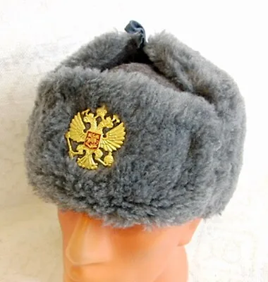 £16 • Buy Russian Army Hat Winter Fur Ushanka Eagle Badge 56cm Small Original 1990's 