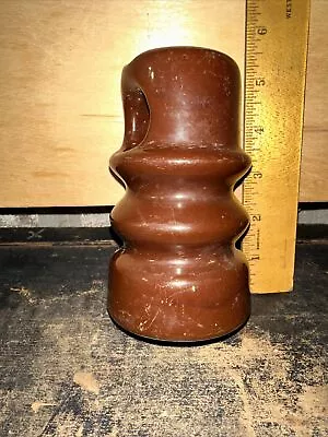 Vintage Brown Ceramic Telephone Insulator ￼unique Design. • $96