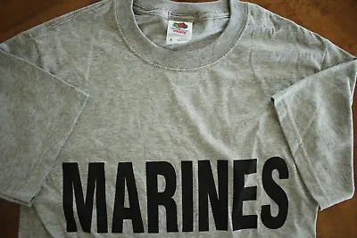 Usmc Us Marine Corps All Ranks Athletic Pt Crew's Short Sleeve Grey T-shirt Sm • $18.99