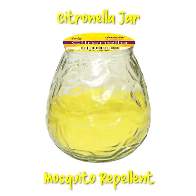 Citronella Candle In Glass Jar Repels Wasps Mosquitoes Insects While Outdoors • £6.95