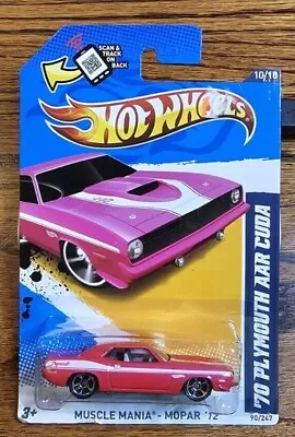 Hot Wheels 2012 Muscle Mania - Mopar '70 PLYMOUTH AAR CUDA PINK 10/10 MC5's • $4.99