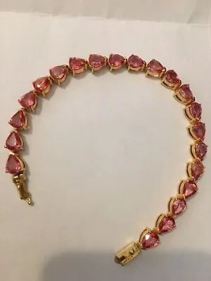 Padparadscha Sapphire Bracelet In 18K Yellow Gold • £1950