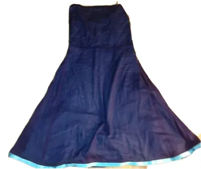 MELISSA MASSE SZ 6 Made To Measure Dk Blue 2 Layer Cotton Fitted Summer Dress • $24