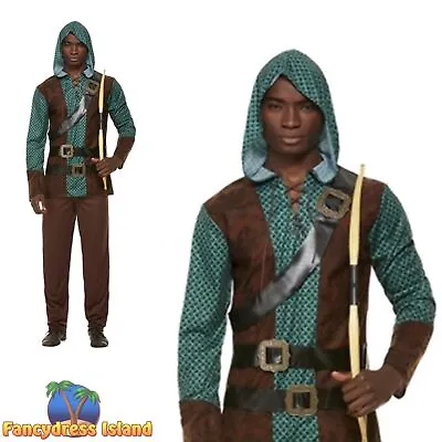 £35.29 • Buy Smiffys Deluxe Forest Archer Robin Hood Mens Fancy Dress Costume