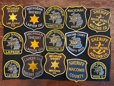 Vintage Obsolete State Of Michigan Sheriff’s Patches Mixed  Lot Of 15 Item 273 • $13.89