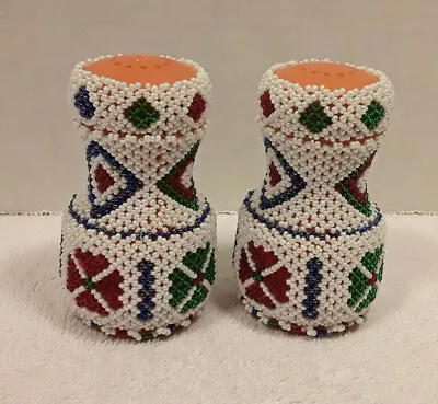 Salt & Pepper Shakers Beaded Bead Work Made In India • $13.45