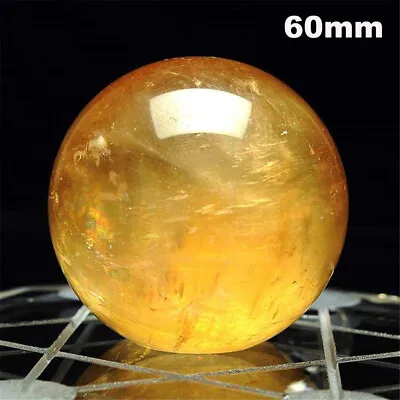 Natural Citrine Calcite Quartz Crystal Sphere Ball Healing Gemstone • $17.09