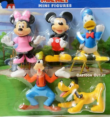 $9.99 • Buy Disney  Mickey Mouse Cake Topper  5 Pc Figure Set Goofy Donald Pluto Minnie Toy