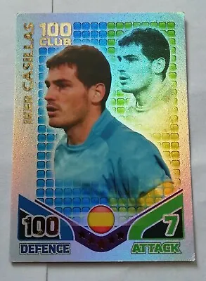 Match Attax  World Cup 2010 Iker Casillas Hundred 100 Club Spain • £1.95