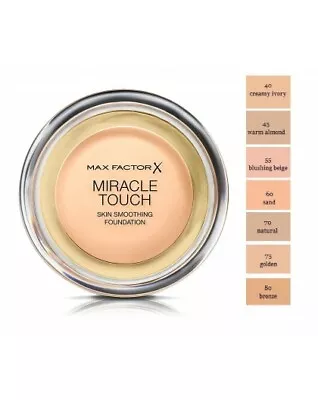 Max Factor Miracle Touch Skin Smoothing Foundation 040 Creamy Ivory 0.4 Oz. • $13.99