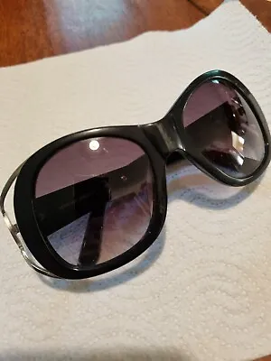 $72 • Buy Vintage 1990s Women's OROTON Sunglasses VENICIAN Black Silver Metal Detail 