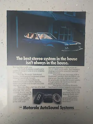1982 Motorola Vintage Print Ad Car Stereo Premium Cassette Print Radio Cdmr82 • $13