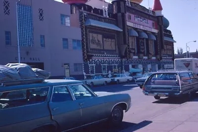 1973 Main Street Mitchell South Dakota Corn Palace Station Wagons Vtg 35mm Slide • $10