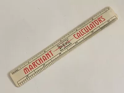 1943 MARCHANT CALCULATORS 6'' Plastic Ruler ALL-ELECTRIC Silent Speed A Beauty ! • $12.95