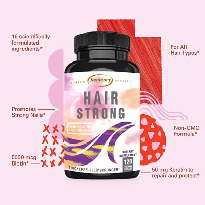Hair Strong - Biotin Keratin Collagen MSM - For Hair Skin Nails And Bones • $14.29