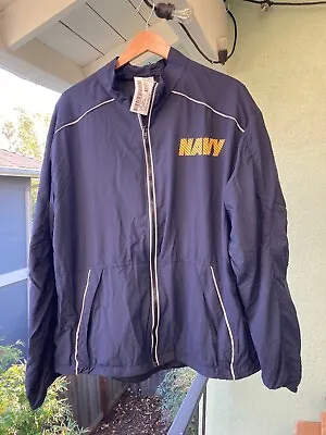 US Navy Track Suit Jacket Men Extra Large Blue Yellow Running Jogging Adult XL • $20