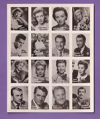 Vintage Swedish Post Card With Film Stars: Ginger Rogers Bacall Cooper Aso. • $9.99