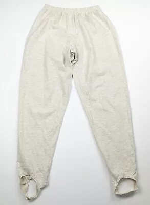 Vintage 80s Pants Stirrup Heathered Beige Cotton Blend Misses Size M Pinwheels • $35.95