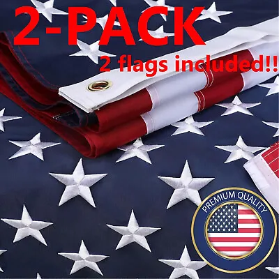 2X US USA American Flag 3x5 Luxury Embroidered United States Flag Outdoor • $12.99