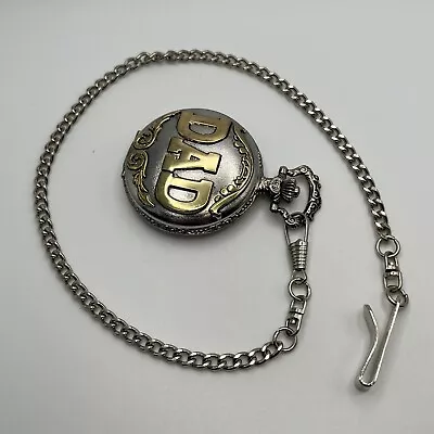 Dad Pocket Watch With Chain Quartz - Works Great! • $18