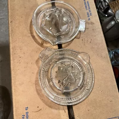 Vintage Clear Glass Lemon Juicer Lot Of 2 • $0.99