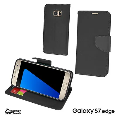 Black CL Wallet Flip Card Slot Case Cover For Samsung Galaxy S7 Edge • $7.99