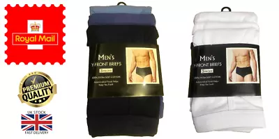 New 3 Pairs Men's Y-Fronts Underpants 100% Pure Cotton Underwear 3XL 4XL 5XL • £9.99