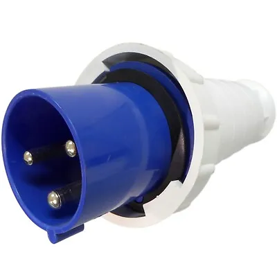 £29.95 • Buy 63A 3 Pin Plug 230V Waterproof IP67 Industrial 2P+E Blue Single Phase 63 Amp