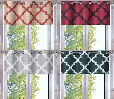 $5.53 • Buy 1PC VALANCE Geometric Design Blackout Lined Window Curtain Grommet Panel MOZA