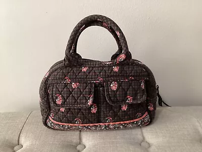 Vera Bradley Brown Houndstooth Lola Mini Bowler Bag Satchel Handbag Purse • $29.99