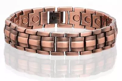 NEW COPPER MAGNETIC LINK BRACELET Mens Womens STYLE#LE  Jewelry Health Energy • $12.95