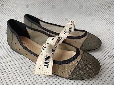 Christian Dior Miss J'adior Cloth Ballet Flats Size 34 • $299