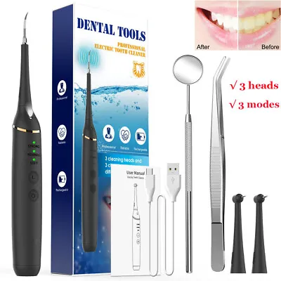 $26.94 • Buy Electric Dental Scaler Tooth Stain Cleaner Plaque Remover Teeth Whitening Kit AU