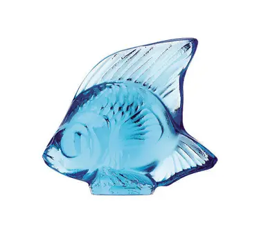 Lalique Crystal (Brand New) Fish Sculpture Colour : PALE (LIGHT) BLUE 3000200 • £95