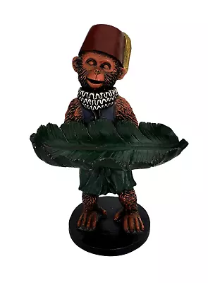 Vintage Dezine MONKEY Butler Tabletop Statue With Tray Business Card Holder • $44.99