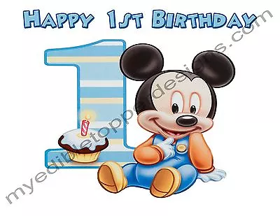 Mickey Mouse Personalized Edible Print Premium Cake Topper Frosting Sheet 5 Size • $18.50