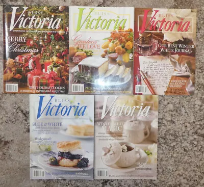LOT Of 5 ISSUES Victoria Magazine 2008-2009 Beautiful Decorating Traveling Enter • $25