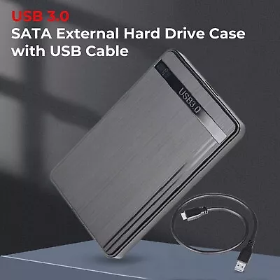 Hard Drive Enclosure 2.5 Inch USB 3.0 SATA Case External Black Caddy HDD SSD • £4.99