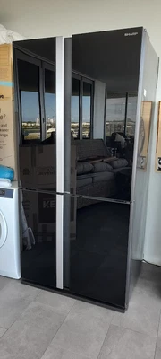 $1000 • Buy Fridge Freezer 4 French Door SHARP SJ-FJ676V=BK French Door Fridge Freezer Used