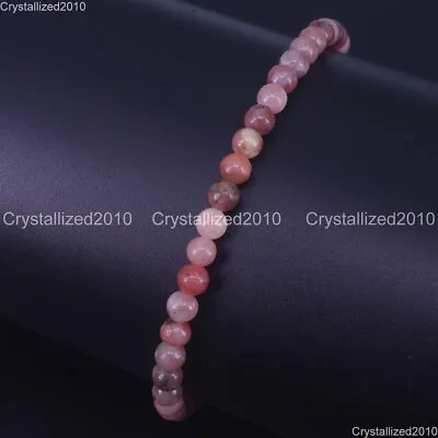 Handmade 4mm Mixed Natural Gemstone Round Beads Stretchy Bracelet Child Size 6  • $1.58