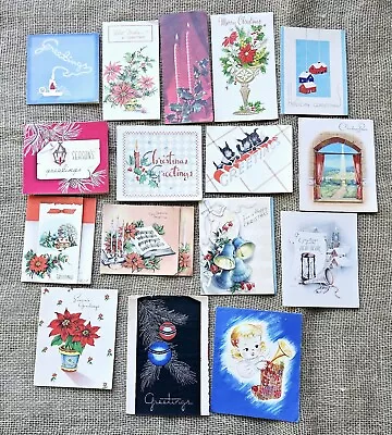 Vintage Christmas Cards Lot Of 16 Used 1950 To 1960s • $15.99