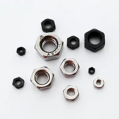 Black A2 304 Stainless Steel Metric Full Thread Hex Hexagonal Head Nut M1.4-M6 • $1.89