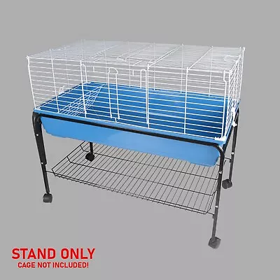 Pet Cage Stand With Castor Wheels 80cm Indoor Animal Hutch Stand With Shelf • £24.99