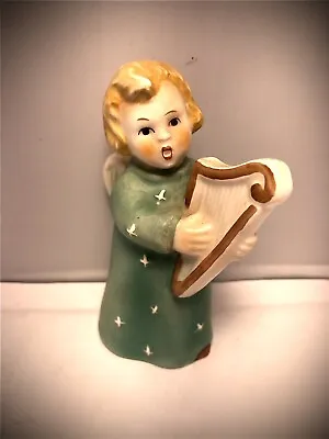 Vintage Goebel 4  Green Choir Angel With Harp West Germany • $15.99