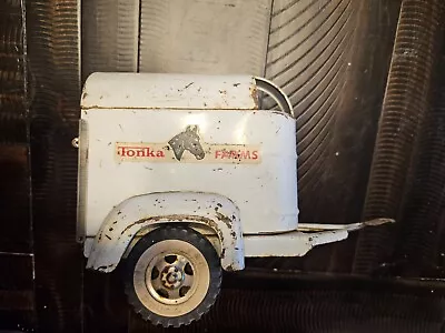 Vintage 1960s Tonka Farms White  2 Horse Trailer In Decent Condition. • $28